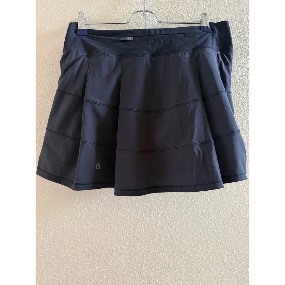 Lululemon Pace Rival Skirt Black Athletic Tennis Running Skort Size 6